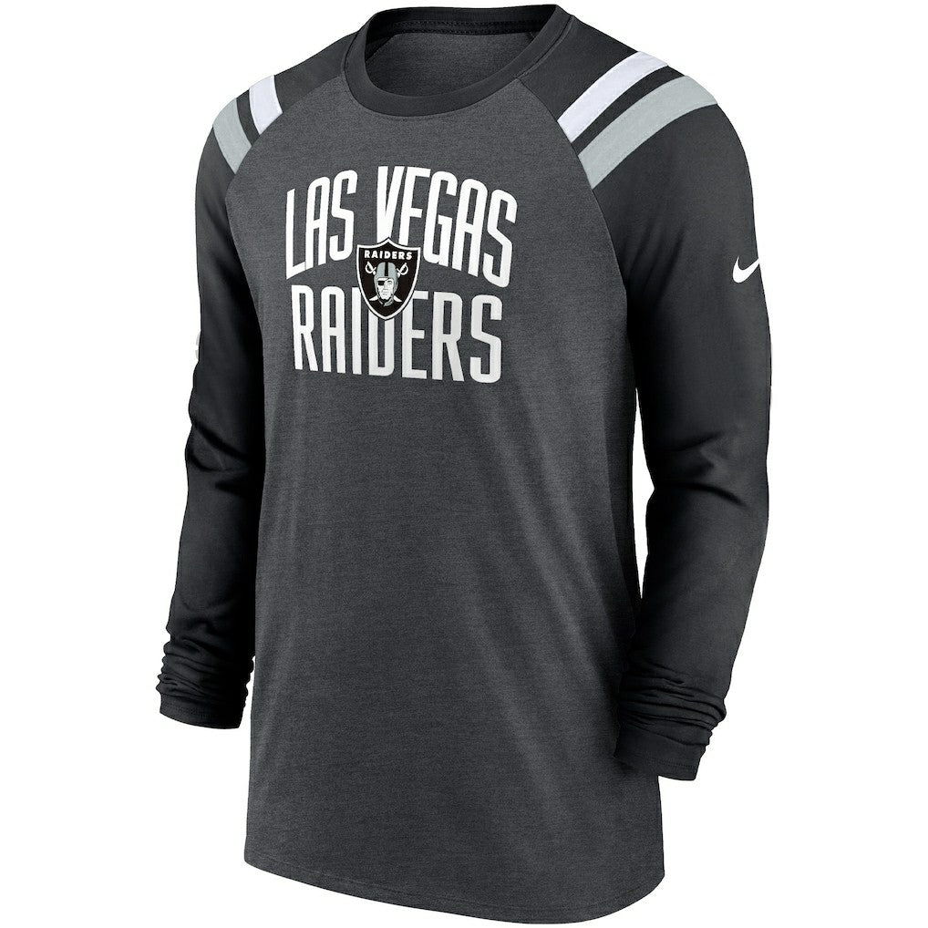 Las Vegas Raiders Tri-Blend Raglan Athletic Long Sleeve Fashion T-Shirt | NFL Outlet