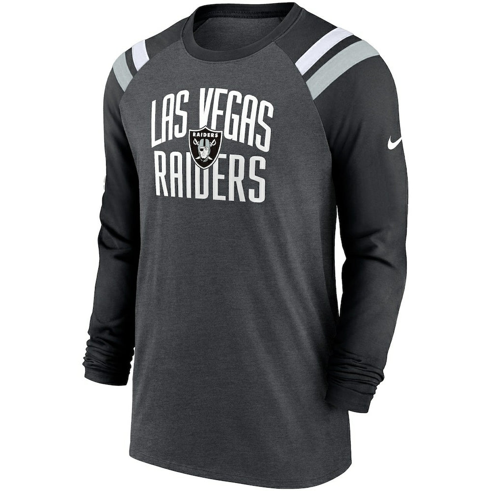 Las Vegas Raiders Tri-Blend Raglan Athletic Long Sleeve Fashion T-Shirt | NFL Outlet