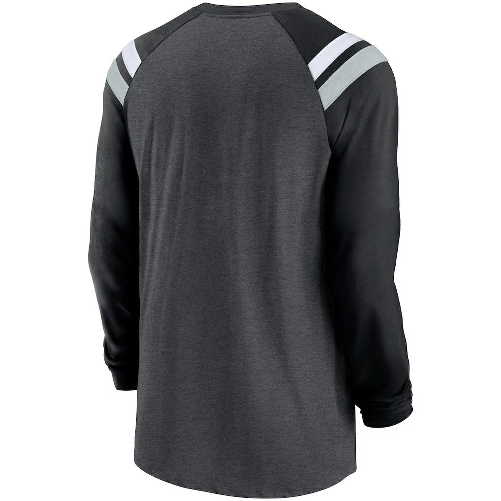 Las Vegas Raiders Tri-Blend Raglan Athletic Long Sleeve Fashion T-Shirt | NFL Outlet