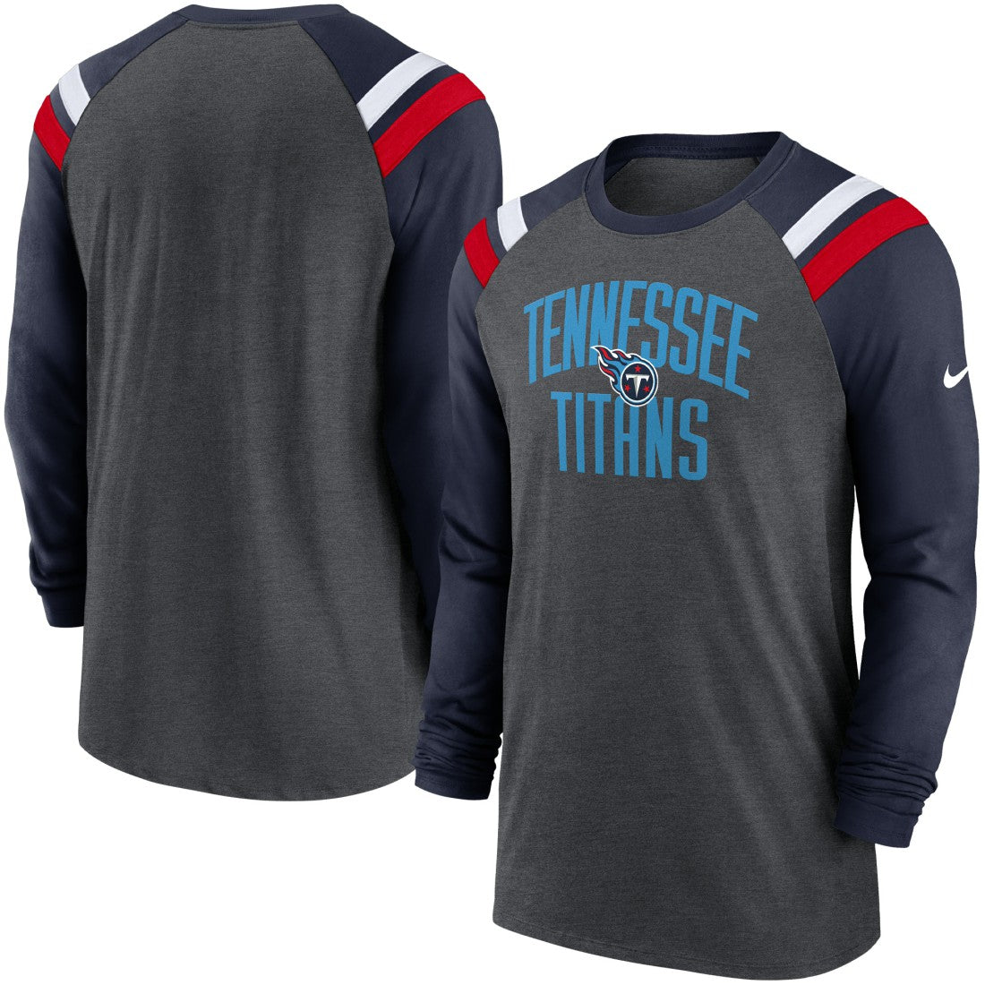 Tennessee Titans Tri-Blend Raglan Athletic Long Sleeve Fashion T-Shirt | NFL Online