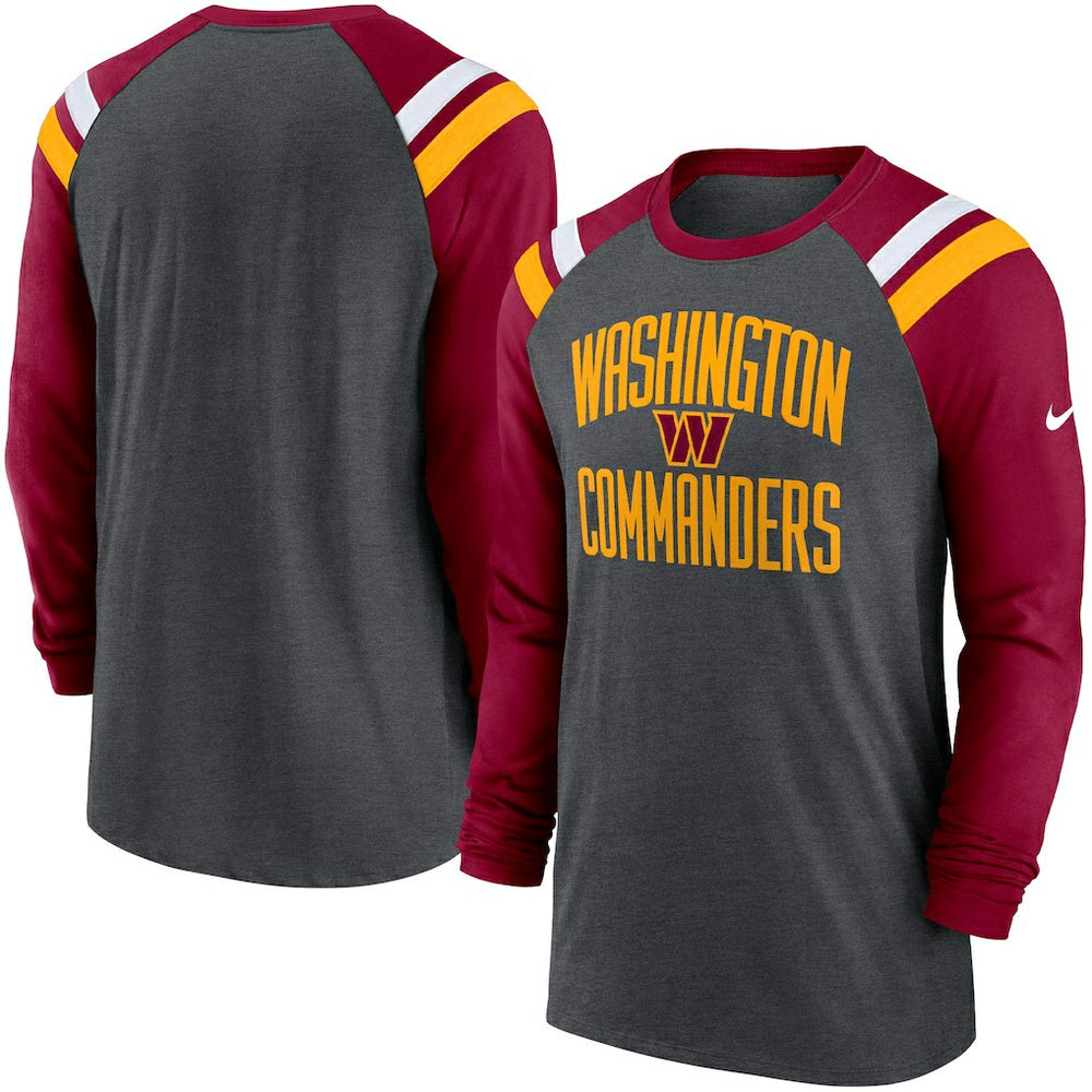 Washington Commanders Tri-Blend Raglan Athletic Long Sleeve Fashion T-Shirt | NFL Near me