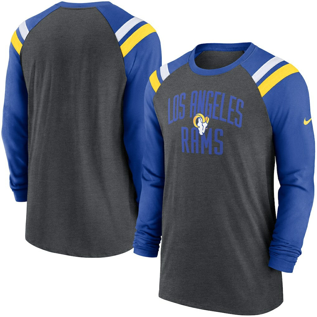 Los Angeles Rams Tri-Blend Raglan Athletic Long Sleeve Fashion T-Shirt | NFL On sale