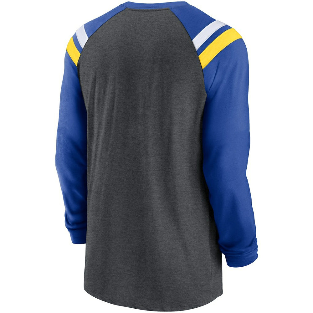Los Angeles Rams Tri-Blend Raglan Athletic Long Sleeve Fashion T-Shirt | NFL On sale