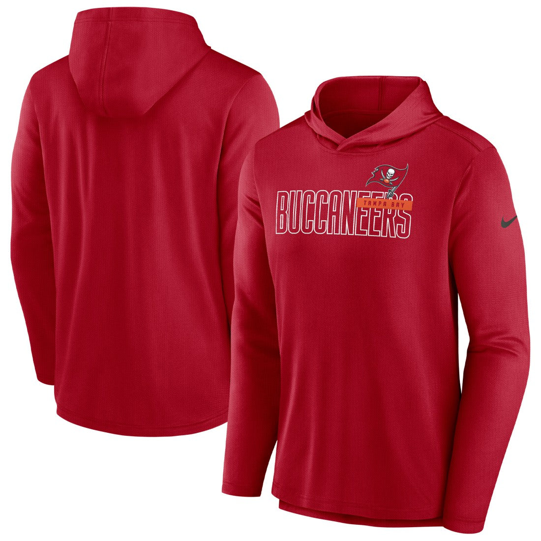 Tampa Bay Buccaneers Lightweight Performance Hooded Long Sleeve T-Shirt | NFL Discount