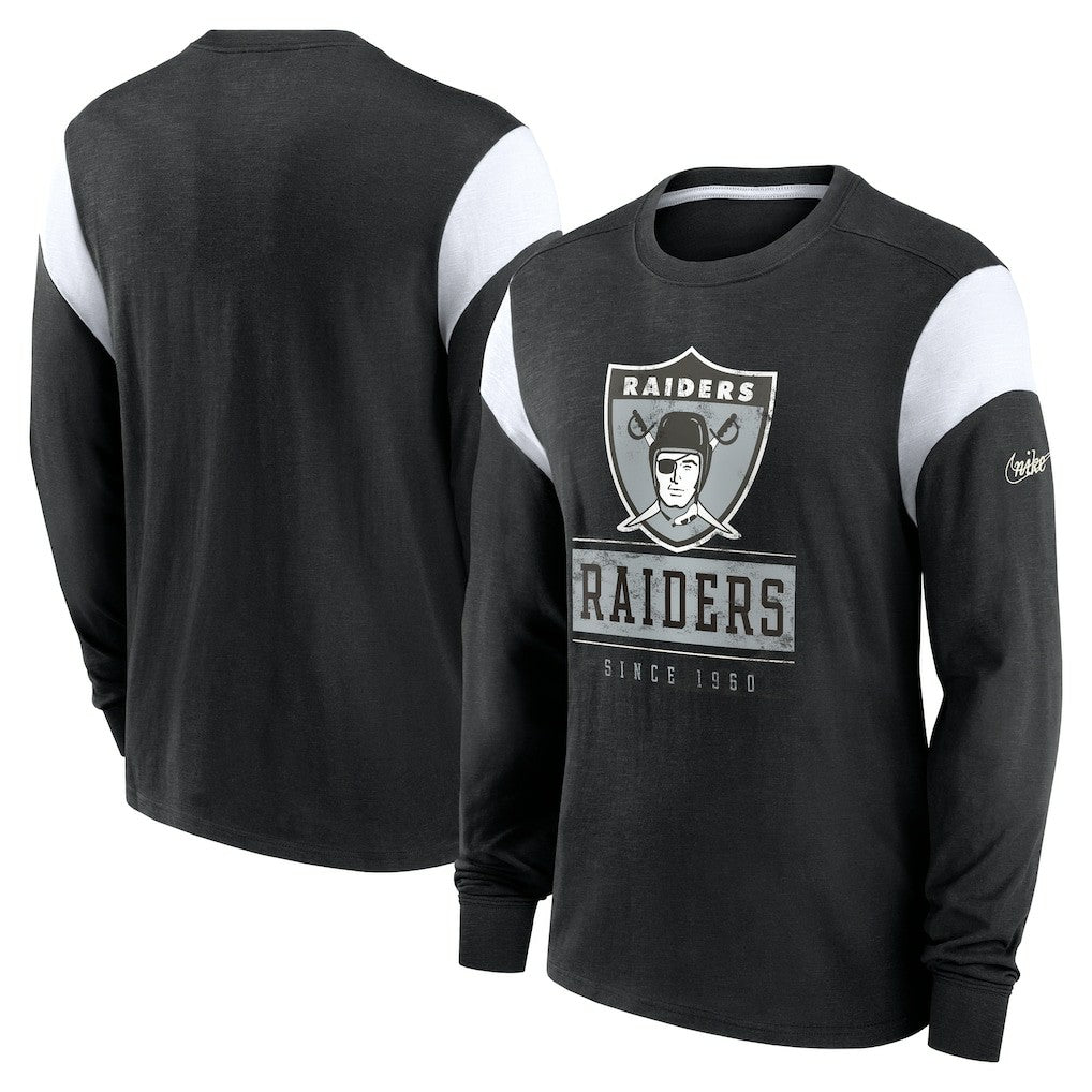 Las Vegas Raiders Oakland Raiders Rewind Playback Helmet Long Sleeve T-Shirt | NFL Outlet