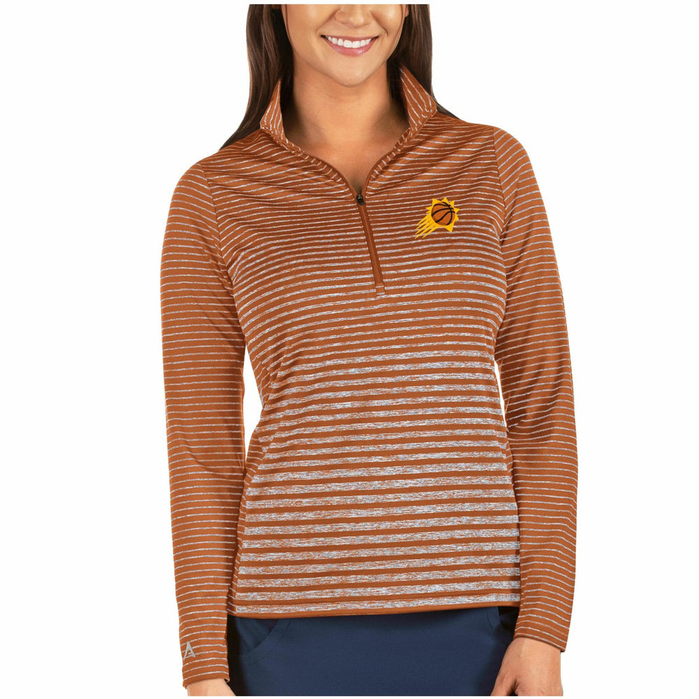 Heathered Orange Phoenix Suns Antigua Women's Pace Half-Zip Pullover Jacket | NBA