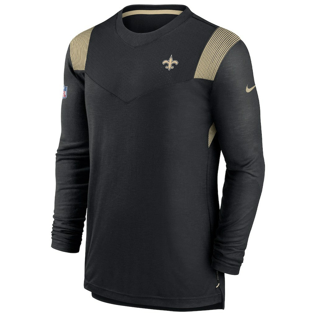 New Orleans Saints Sideline Tonal Logo Performance Player Long Sleeve T-Shirt | NFL Sale