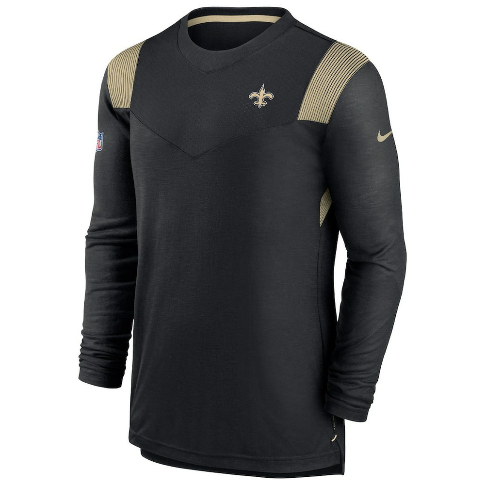 New Orleans Saints Sideline Tonal Logo Performance Player Long Sleeve T-Shirt | NFL Sale