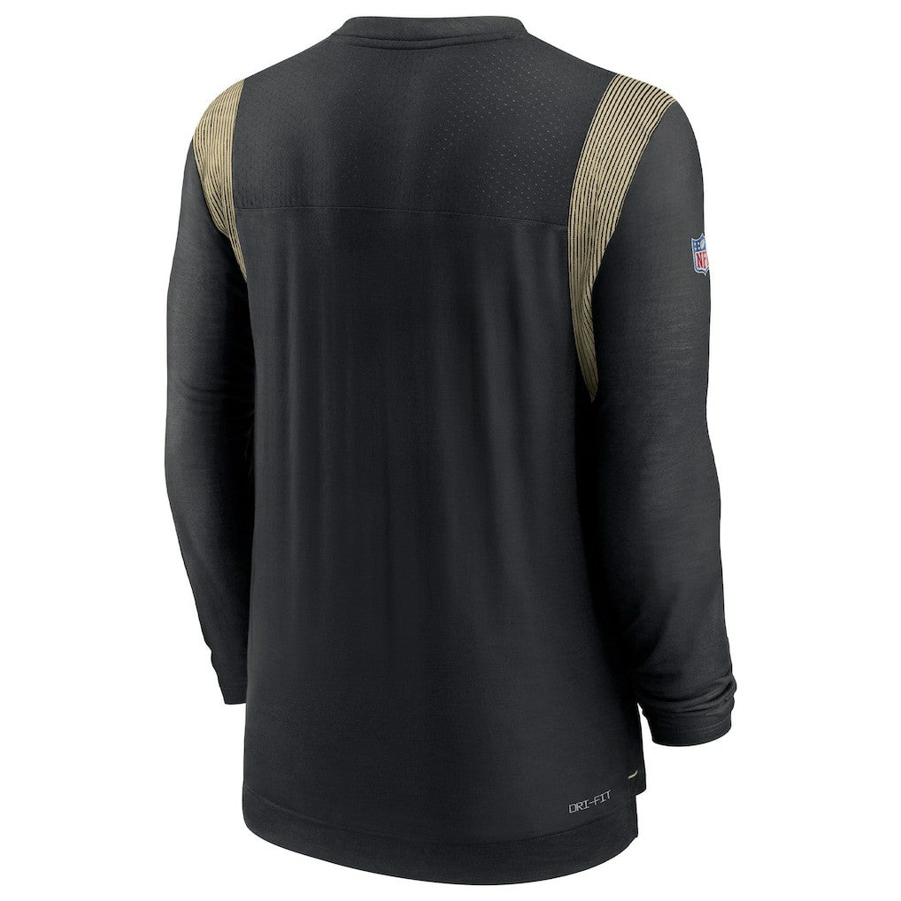 New Orleans Saints Sideline Tonal Logo Performance Player Long Sleeve T-Shirt | NFL Sale