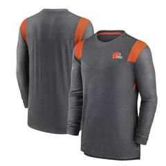 Cleveland Browns Sideline Tonal Logo Performance Player Long Sleeve T-Shirt | NFL Outlet