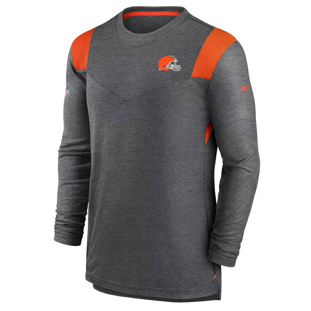 Cleveland Browns Sideline Tonal Logo Performance Player Long Sleeve T-Shirt | NFL Outlet
