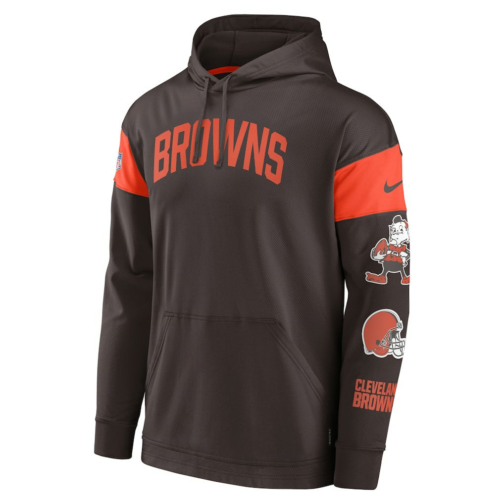 Cleveland Browns Brownie The Elf Sideline Athletic Arch Jersey Performance Pullover Hoodie | NFL Outlet