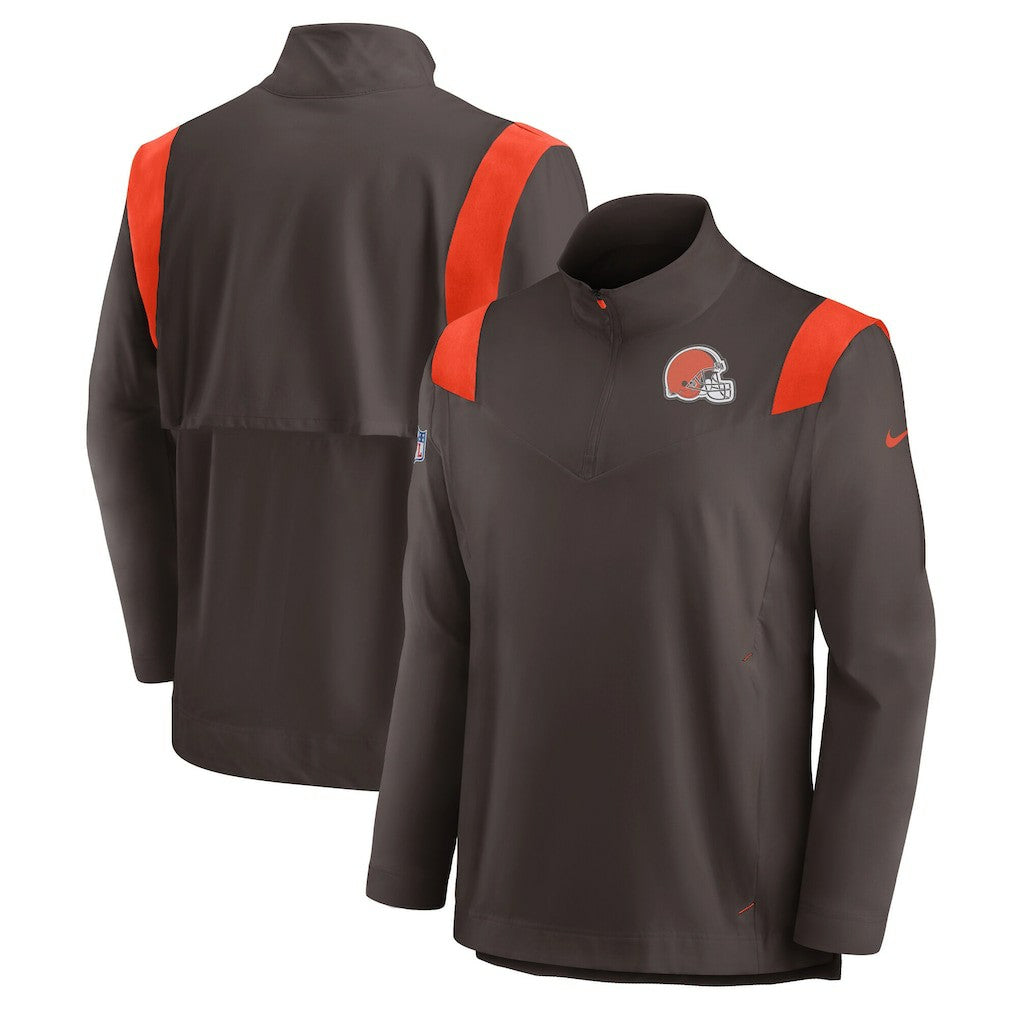 Cleveland Browns Sideline Coach Chevron Lockup Quarter-Zip Long Sleeve Top | NFL Near me