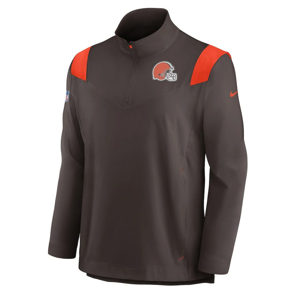 Cleveland Browns Sideline Coach Chevron Lockup Quarter-Zip Long Sleeve Top | NFL Near me