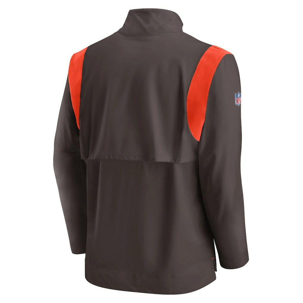 Cleveland Browns Sideline Coach Chevron Lockup Quarter-Zip Long Sleeve Top | NFL Near me