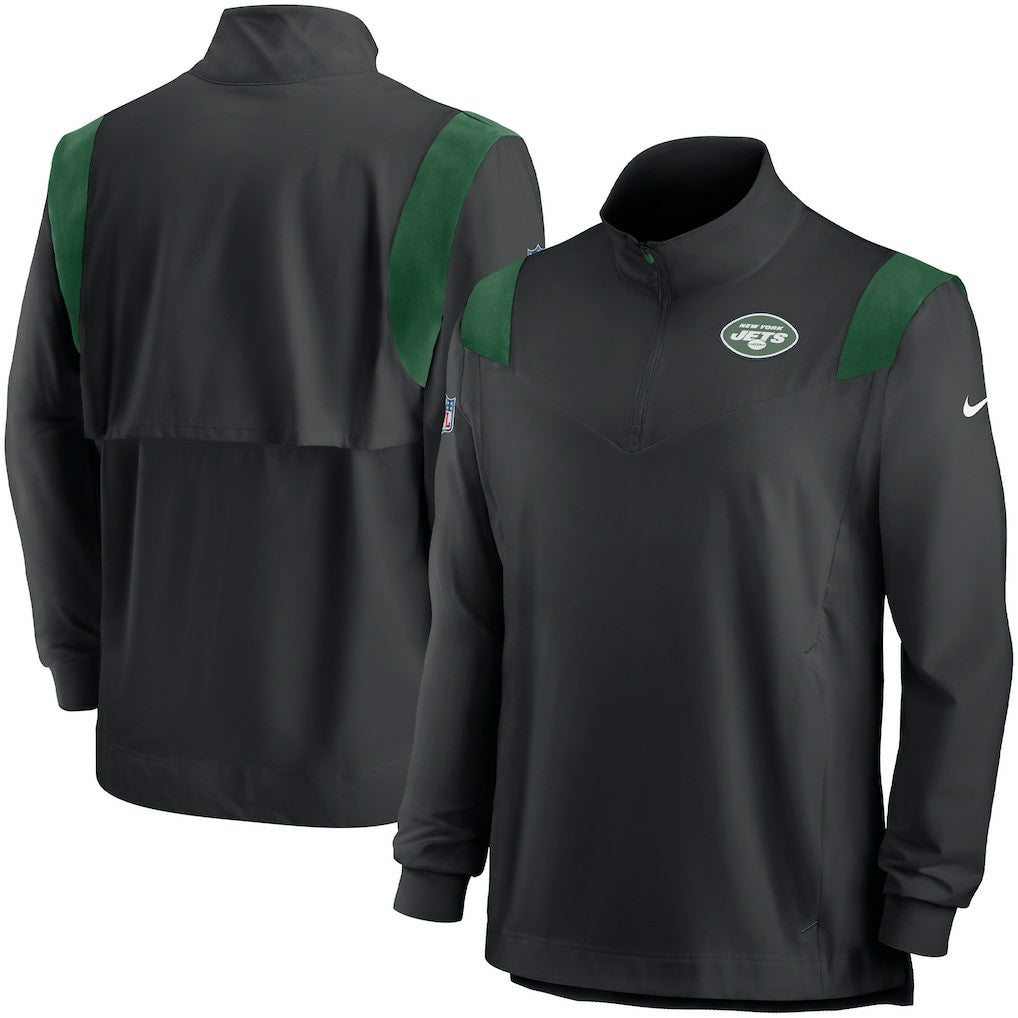 New York Jets Sideline Coach Chevron Lockup Quarter-Zip Long Sleeve Top | NFL Discount