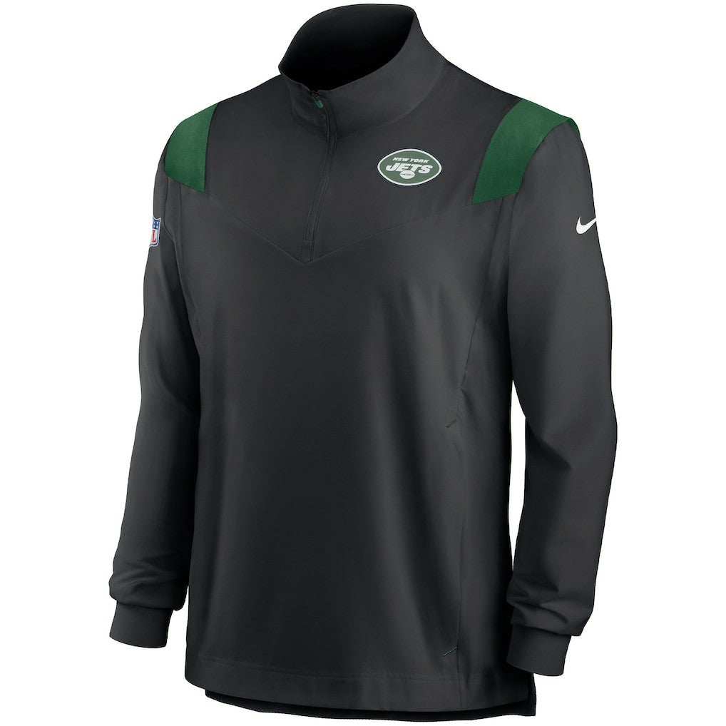 New York Jets Sideline Coach Chevron Lockup Quarter-Zip Long Sleeve Top | NFL Discount