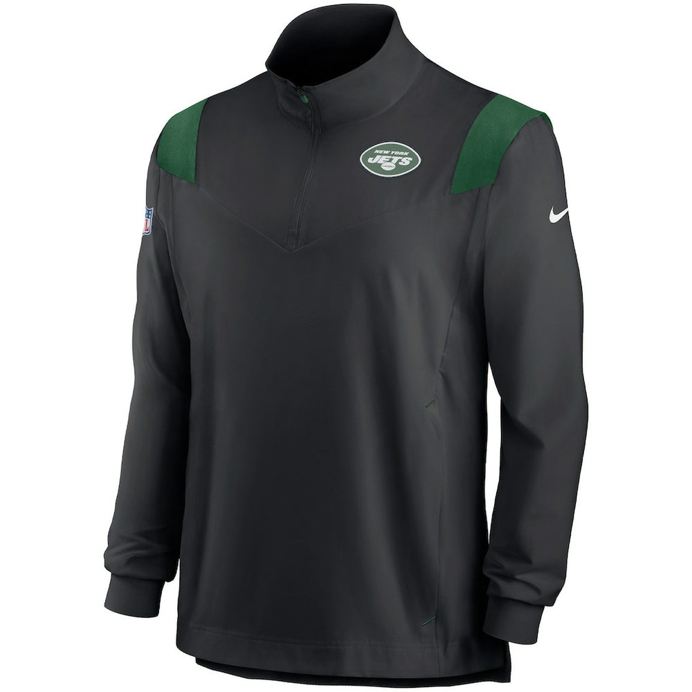 New York Jets Sideline Coach Chevron Lockup Quarter-Zip Long Sleeve Top | NFL Discount
