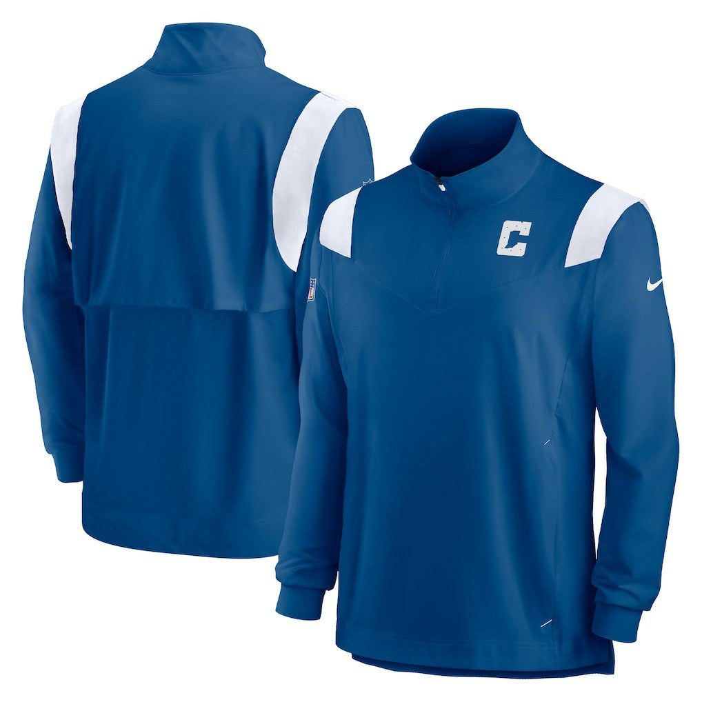 Indianapolis Colts Sideline Coach Chevron Lockup Quarter-Zip Long Sleeve Top | NFL Outlet
