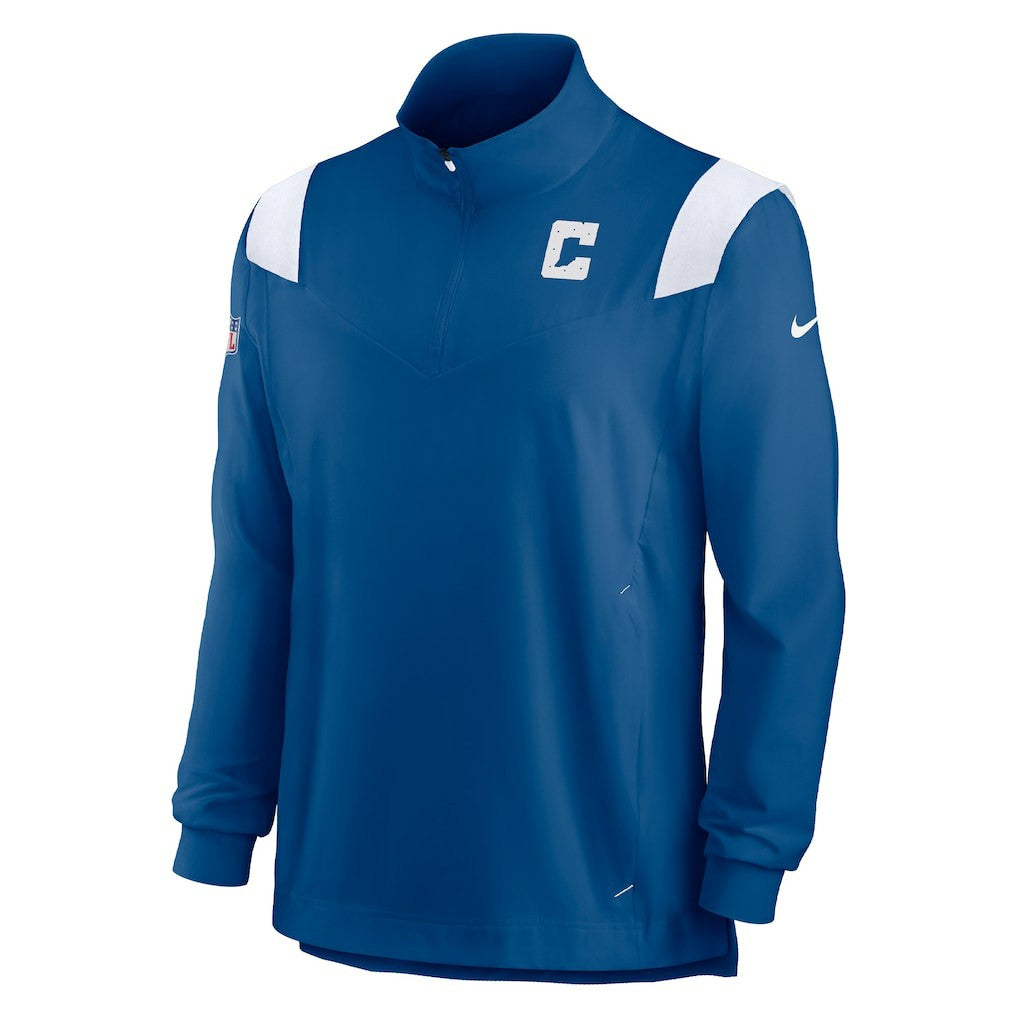 Indianapolis Colts Sideline Coach Chevron Lockup Quarter-Zip Long Sleeve Top | NFL Outlet