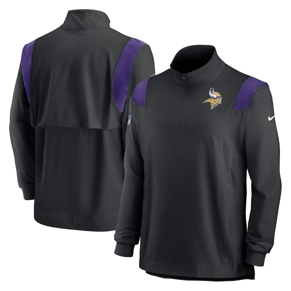 Minnesota Vikings Sideline Coach Chevron Lockup Quarter-Zip Long Sleeve Top | NFL On sale