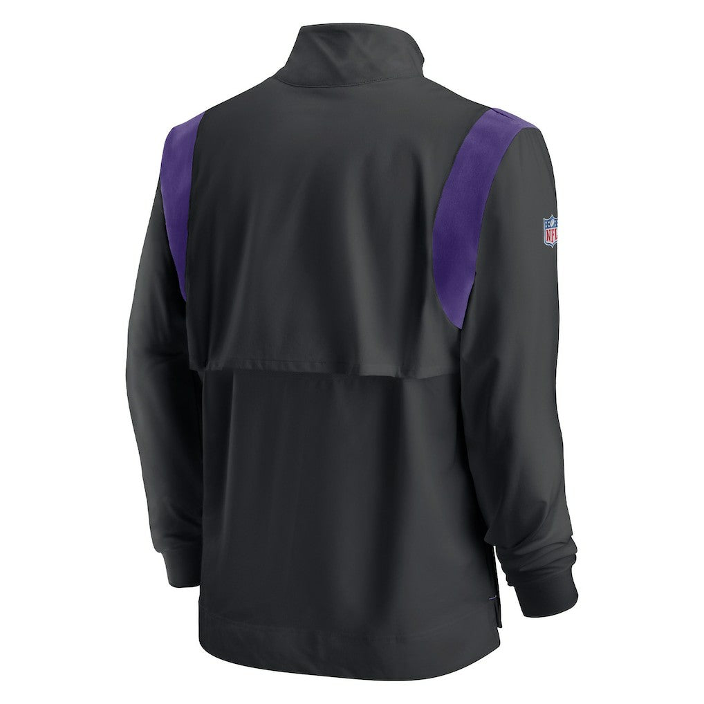Minnesota Vikings Sideline Coach Chevron Lockup Quarter-Zip Long Sleeve Top | NFL On sale