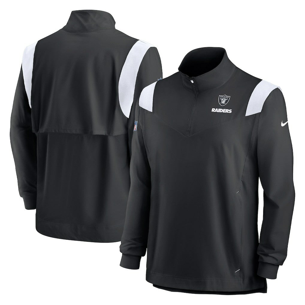 Las Vegas Raiders Sideline Coach Chevron Lockup Quarter-Zip Long Sleeve Top | NFL Hot