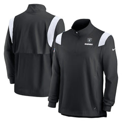Las Vegas Raiders Sideline Coach Chevron Lockup Quarter-Zip Long Sleeve Top | NFL Hot