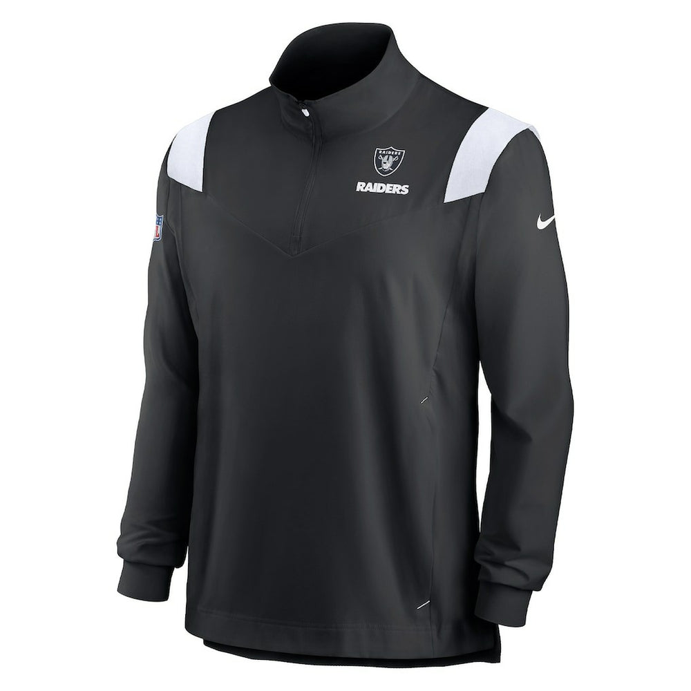 Las Vegas Raiders Sideline Coach Chevron Lockup Quarter-Zip Long Sleeve Top | NFL Hot