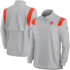 Cleveland Browns Sideline Coach Chevron Lockup Quarter-Zip Long Sleeve Top | NFL Hot