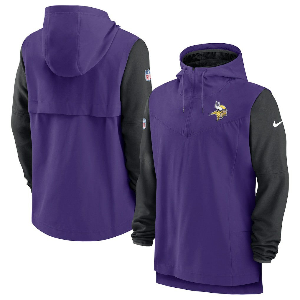 Minnesota Vikings Sideline Player Quarter-Zip Hoodie | NFL Outlet