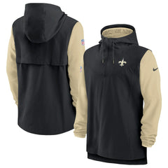 New Orleans Saints Sideline Player Quarter-Zip Hoodie | NFL Outlet