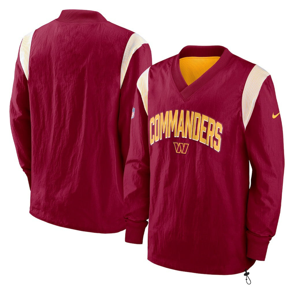 Washington Commanders Sideline Athletic Stack V-Neck Pullover Windshirt Jacket | NFL Sale