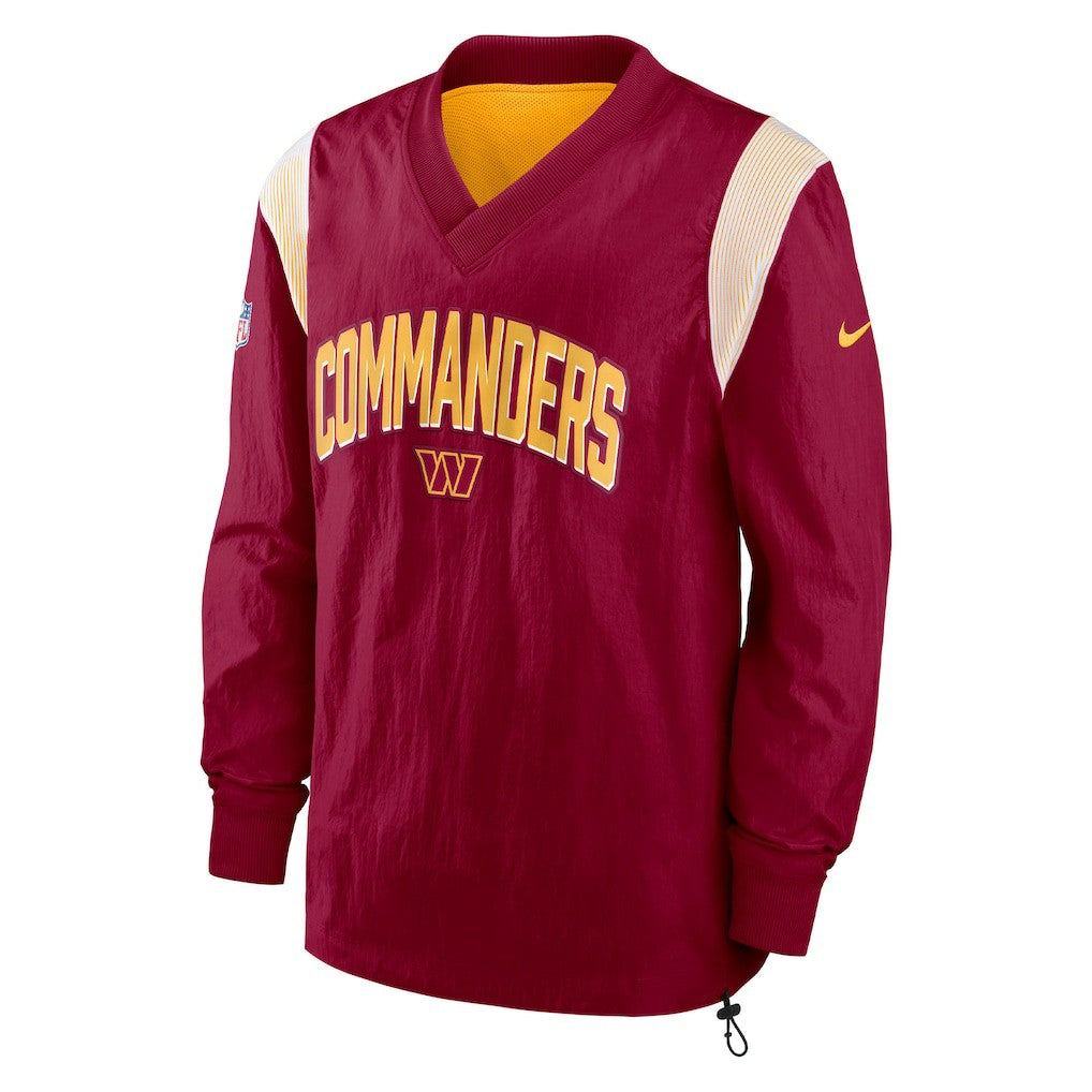 Washington Commanders Sideline Athletic Stack V-Neck Pullover Windshirt Jacket | NFL Sale