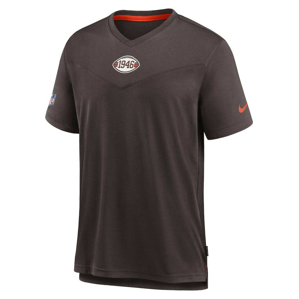 Cleveland Browns Sideline Coaches Vintage Chevron Performance V-Neck T-Shirt | NFL Discount