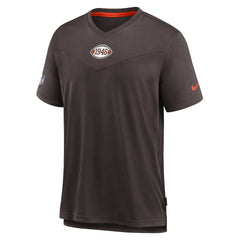 Cleveland Browns Sideline Coaches Vintage Chevron Performance V-Neck T-Shirt | NFL Discount