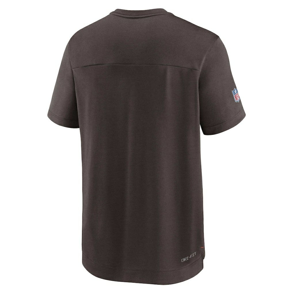 Cleveland Browns Sideline Coaches Vintage Chevron Performance V-Neck T-Shirt | NFL Discount