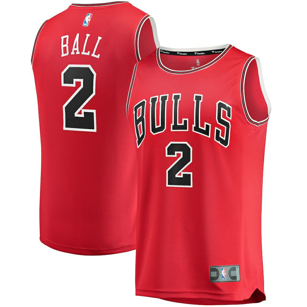 Red Lonzo Ball Chicago Bulls Fast Break Road Replica Jersey sale | NBA