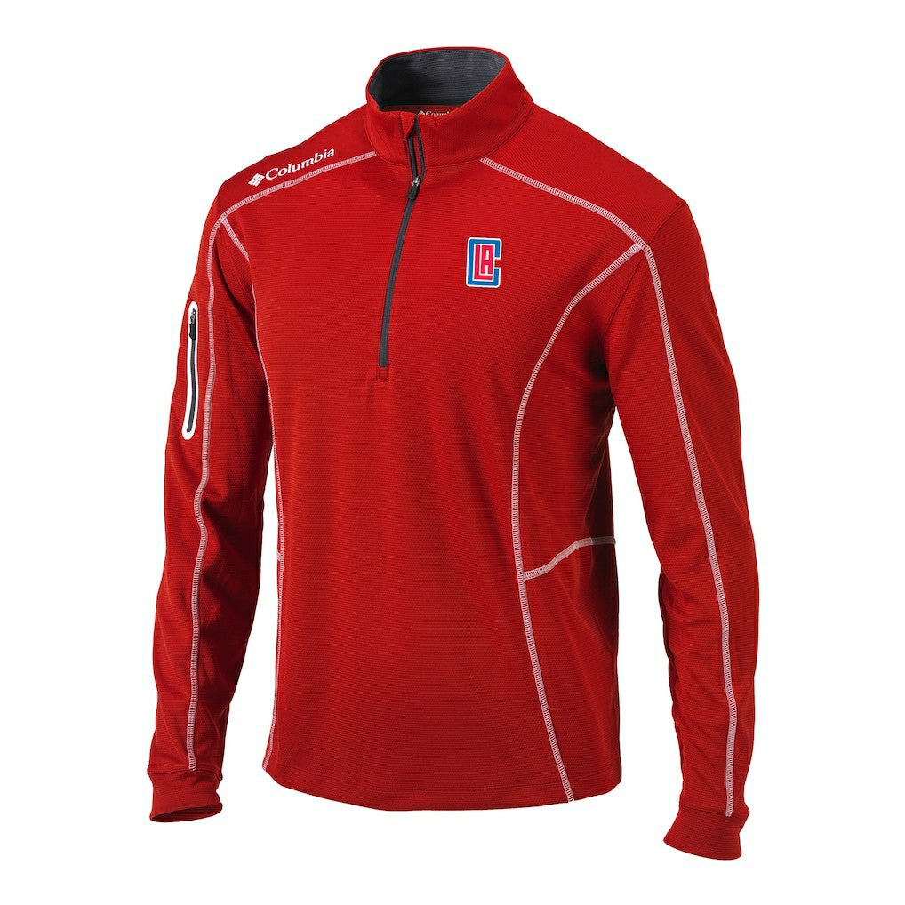 Red LA Clippers Shotgun Quarter-Zip Pullover Jacket | NBA