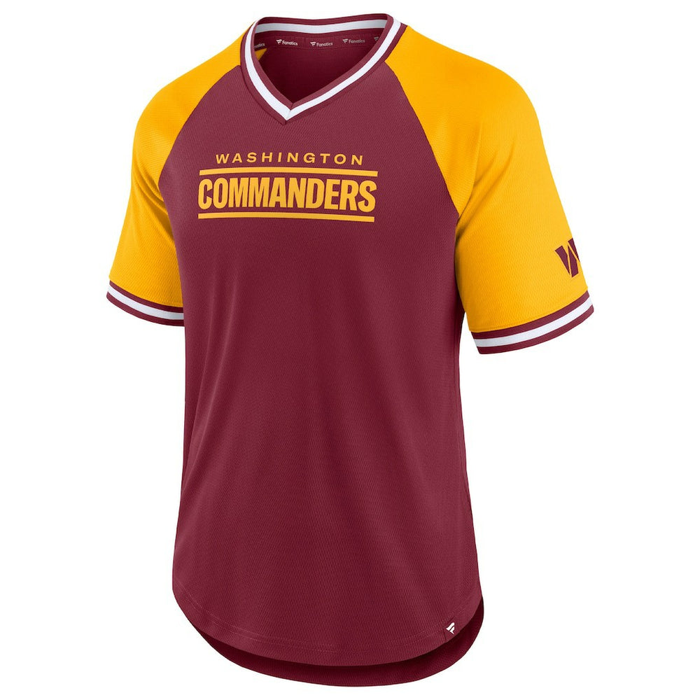 Washington Commanders Second Wind Raglan V-Neck T-Shirt | NFL Hot