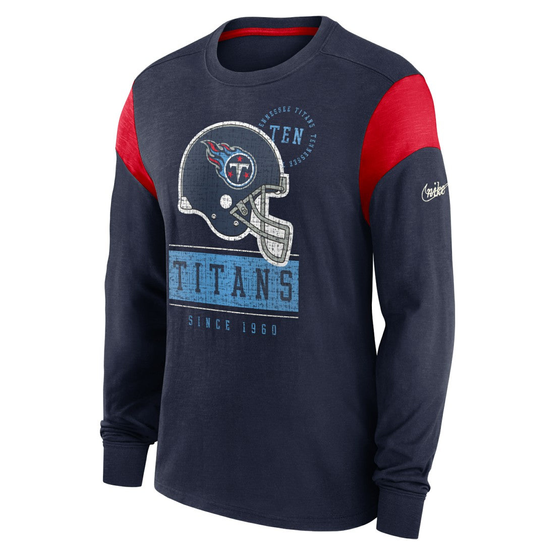 Tennessee Titans Rewind Playback Helmet Long Sleeve T-Shirt | NFL Online