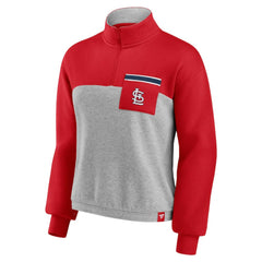 St. Louis Cardinals Fanatics Women's Iconic Cinch Waist Quarter-Zip Top - MLB Tops
