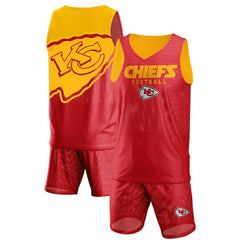 Kansas City Chiefs FOCO Colorblock Mesh V-Neck & Shorts Set | NFL US