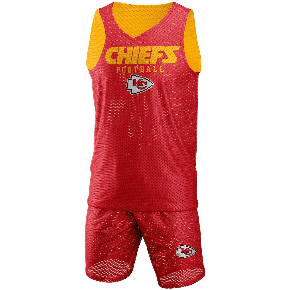Kansas City Chiefs FOCO Colorblock Mesh V-Neck & Shorts Set | NFL US