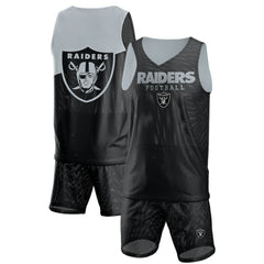 Las Vegas Raiders FOCO Colorblock Mesh V-Neck & Shorts Set | NFL Sale