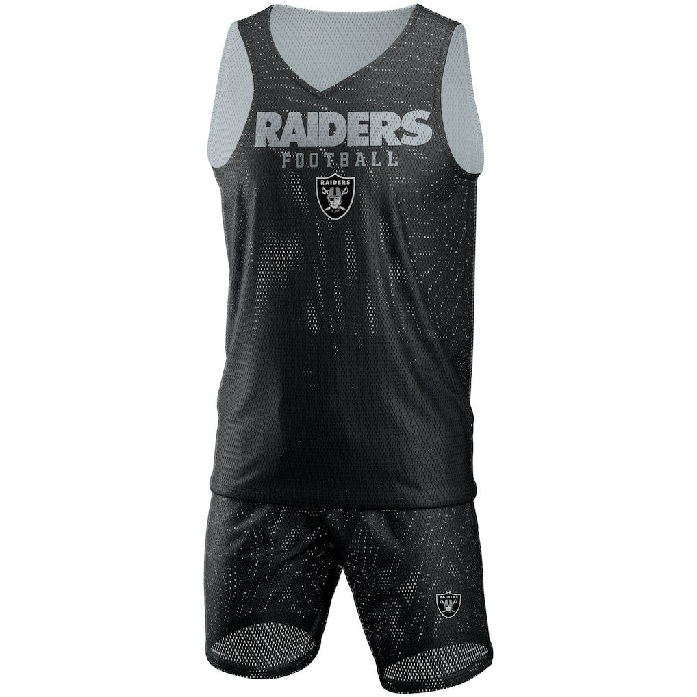 Las Vegas Raiders FOCO Colorblock Mesh V-Neck & Shorts Set | NFL Sale