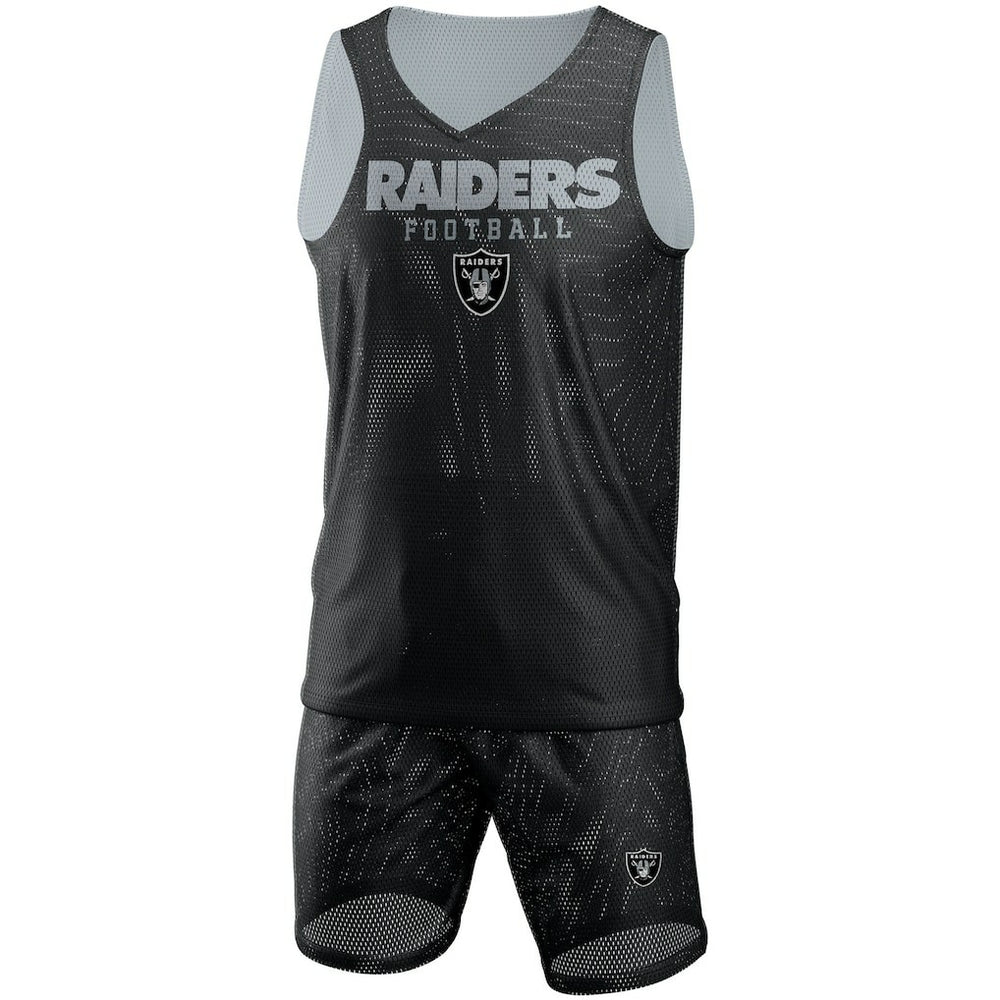 Las Vegas Raiders FOCO Colorblock Mesh V-Neck & Shorts Set | NFL Sale