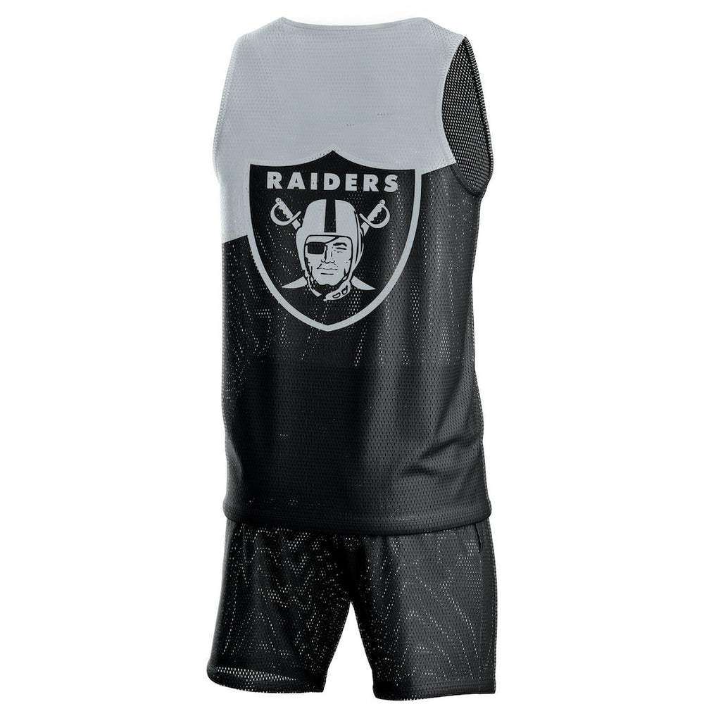 Las Vegas Raiders FOCO Colorblock Mesh V-Neck & Shorts Set | NFL Sale