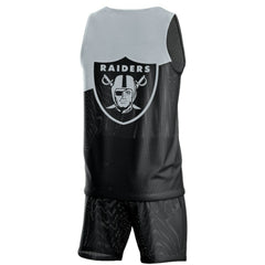 Las Vegas Raiders FOCO Colorblock Mesh V-Neck & Shorts Set | NFL Sale