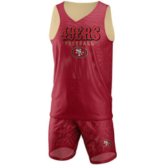 San Francisco 49ers FOCO Colorblock Mesh V-Neck & Shorts Set | NFL New